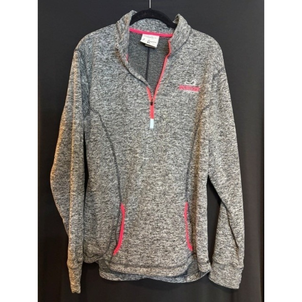 Women's Barefoot Bar Okoboji Heather Gray 1/4 Zip Pullover Size XL
